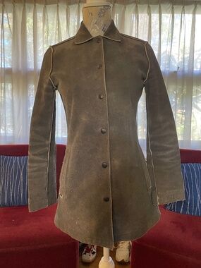 Vintage Japanese Gray Leather Jacket by United Arrows, Size EU 36, XXS-XS